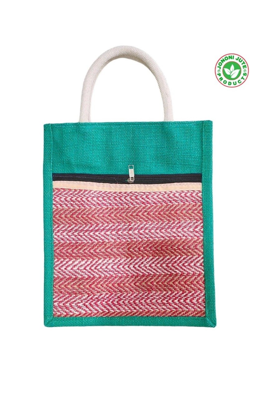 Handloom Pocket Eco-Friendly Jute Bag (10×12 Inch)